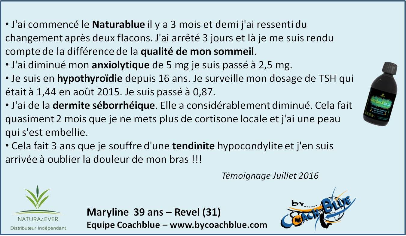 Maryline naturablue sommeil anxiolytique hypothyroidie